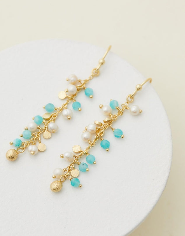Bianc Sterling Silver Gold Plated Palm Fwp Drop Earrings
