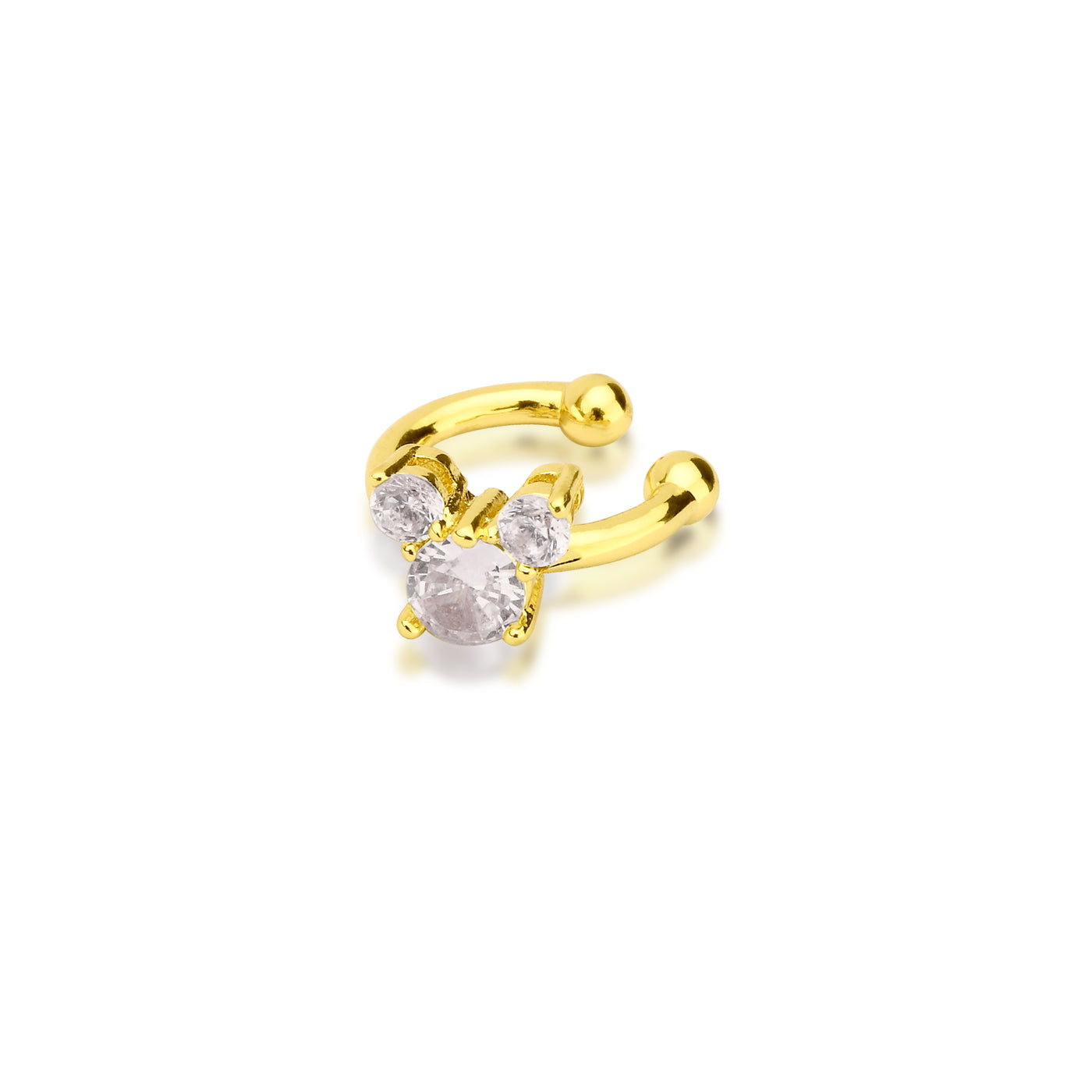 Disney Couture Crystal Mickey Yellow Gold Plated Earring Cuff