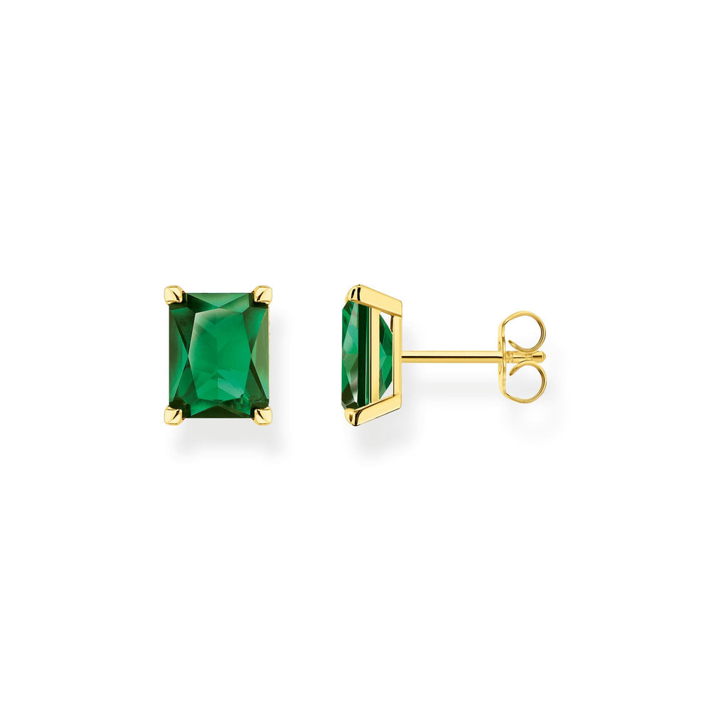 Thomas Sabo Gold Plated Green Cubic Zirconia Studs