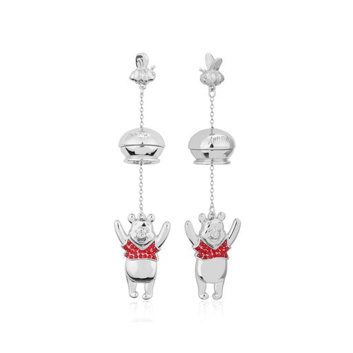 White Gold Plated Winnie Honey Pot Stud Earrings