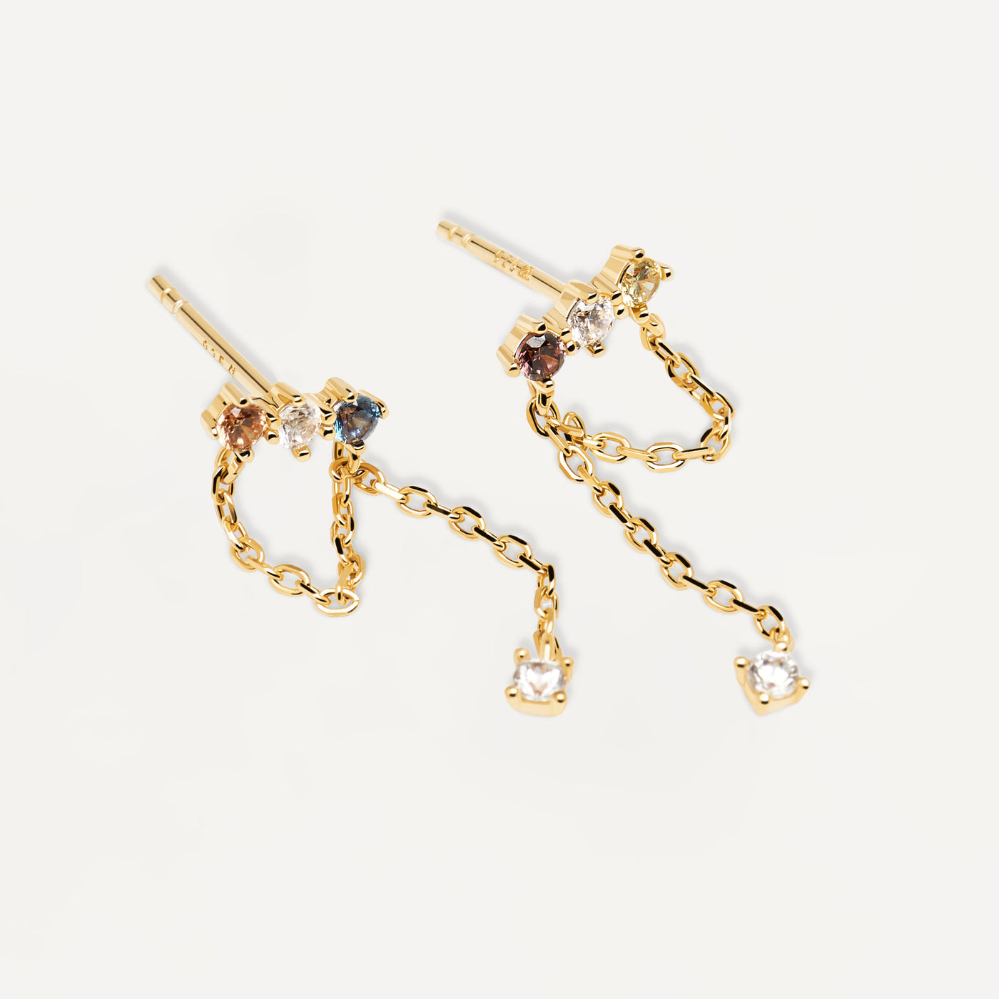 Pd Paola 18Ct Plated Nature Stone Stud Earrings