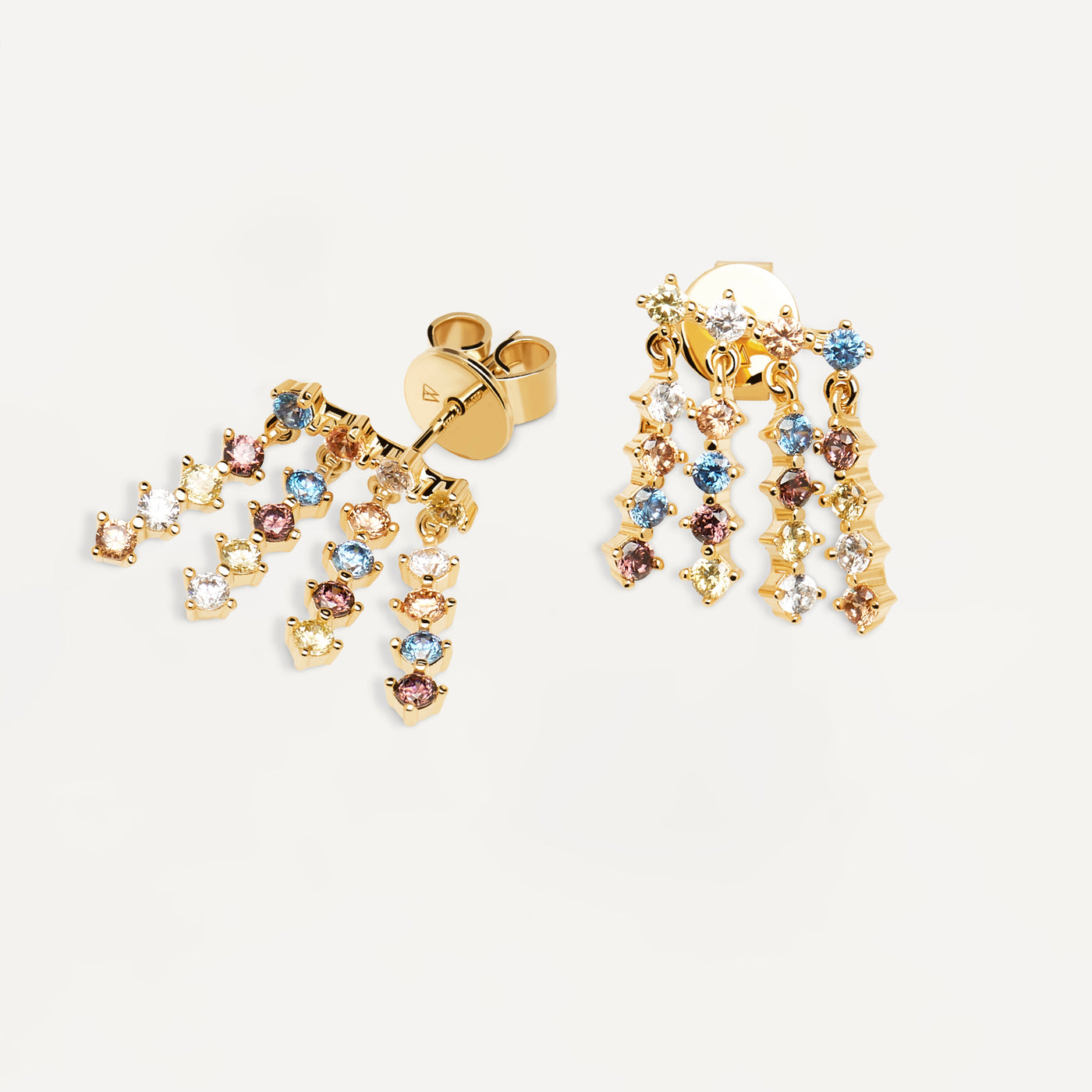 Pd Paola Five Willow 18Ct Plated Stud Earrings