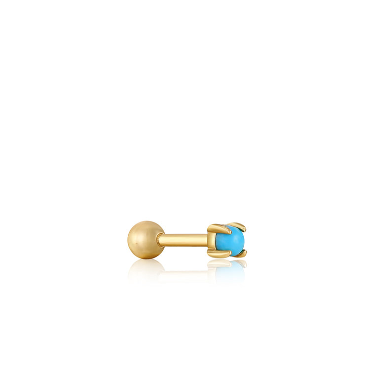 Ania Haie Gold Plated Single Turquoise Stud