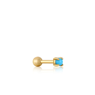 Ania Haie Gold Plated Single Turquoise Stud