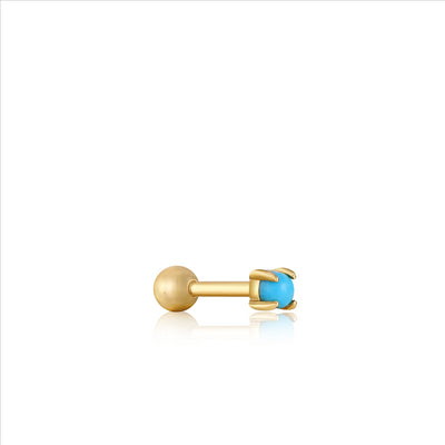 Ania Haie Gold Plated Single Turquoise Stud