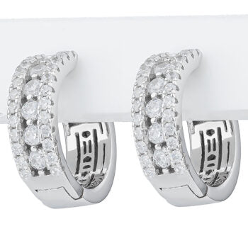Sterling Silver/Rp Cubic Zirconia Huggies