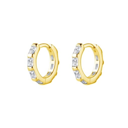 Gold Plated Cubic Zirconia Huggies