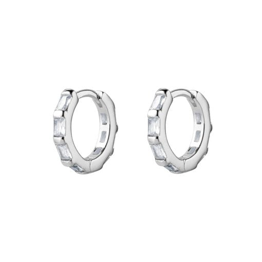 Sterling Silver Cubic Zirconia Huggies