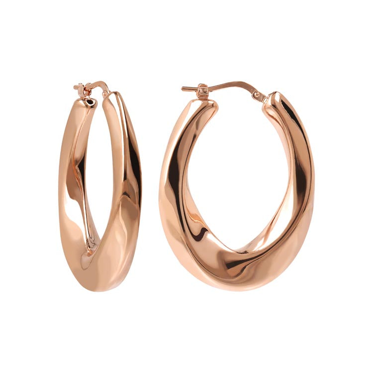 Bronzallure Gold Plated Oval Hoops