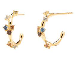 Pd Paola Five Five18ct Plated Stud Earrings
