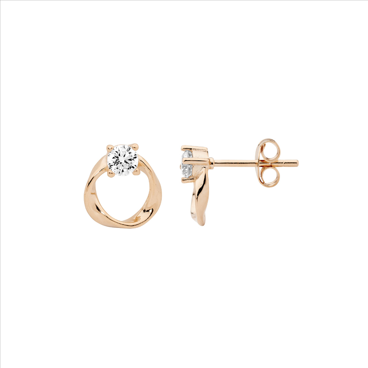 Ellani Open Circle Cubic Zirconia Studs