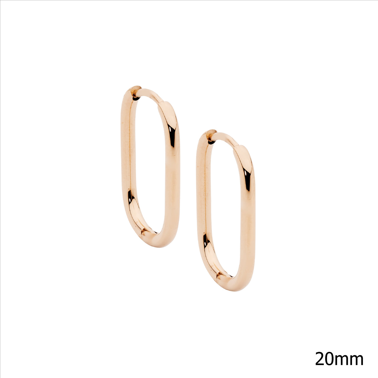 Ellani Gold Plated Sts Oval Hoop Earrings