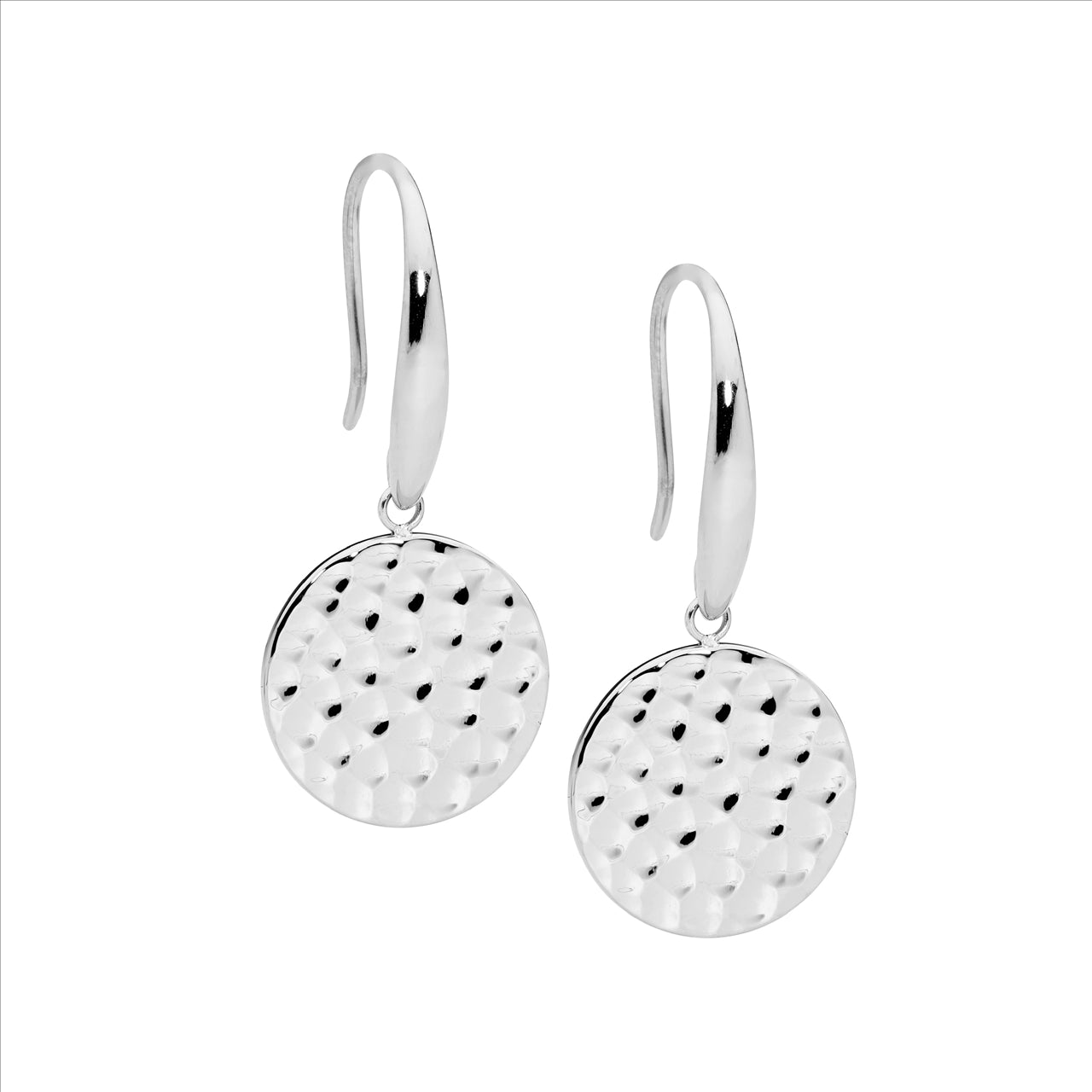 Ellani Sts 15Mm Hammered Disk Hook Earrings