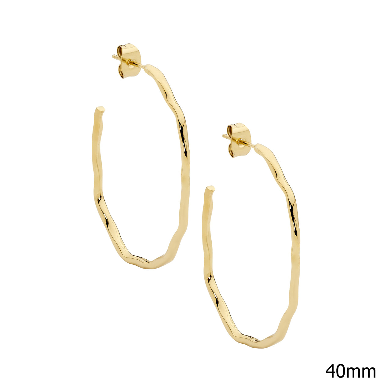 Ellani Gold Plated Gold Plated Hoop Stud Earrings