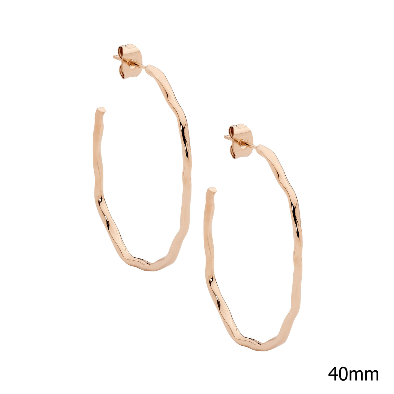 Ellani 40Mm Rose Gold Plated Stud Earrings