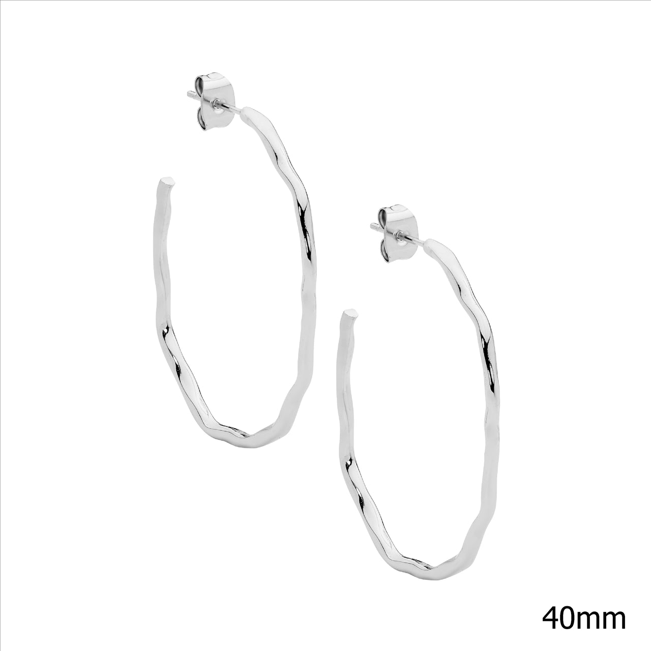 Ellani Stainless Steel 40mm Hoop Studs