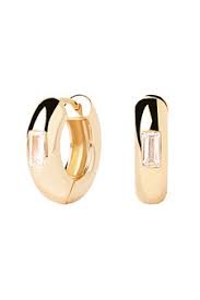 Pd Paola 18Ct Gold Plated Kali Cubic Zirconia Hoop Earrings