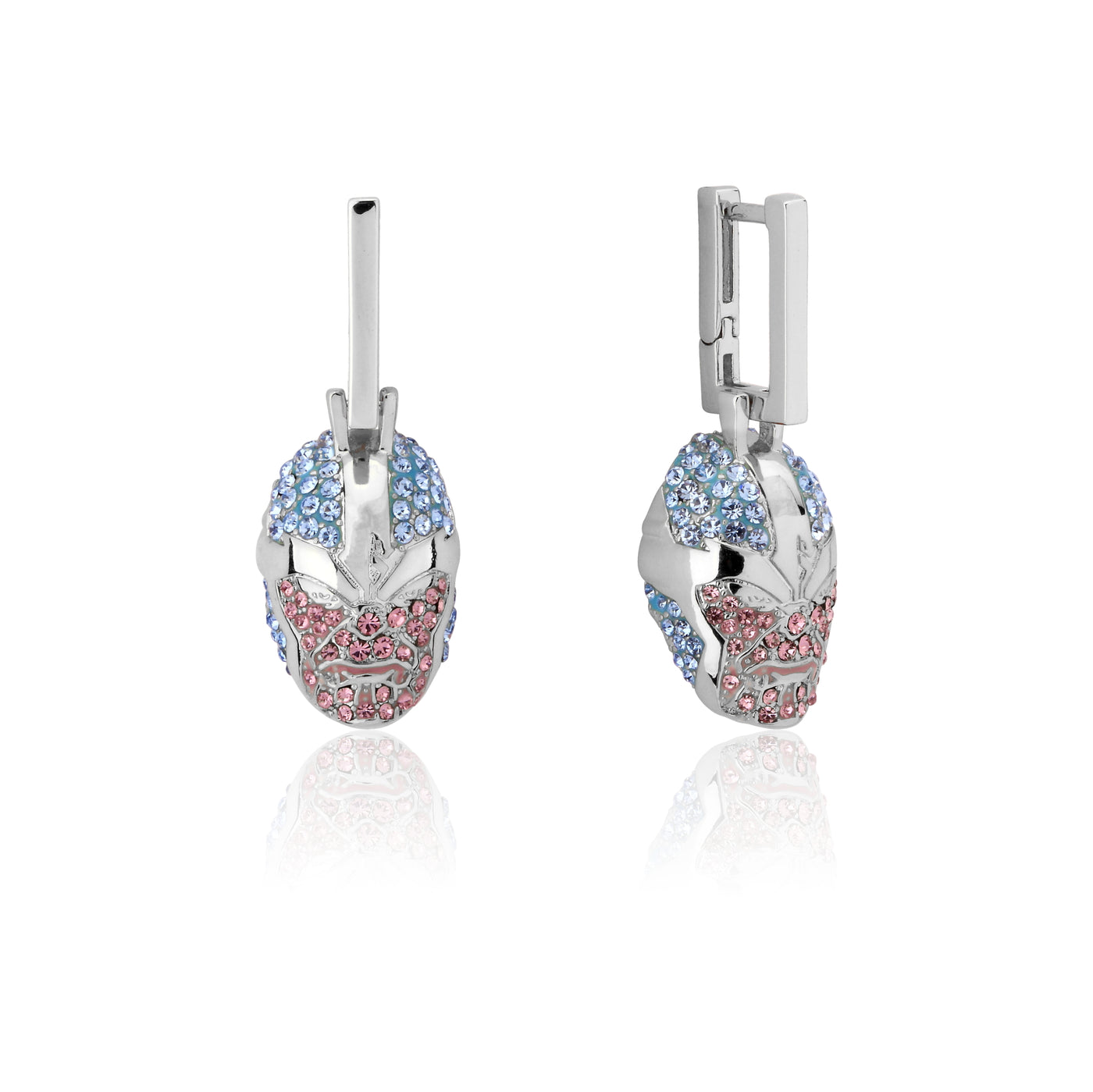 White Gold Plated Thanos Drop Earrings