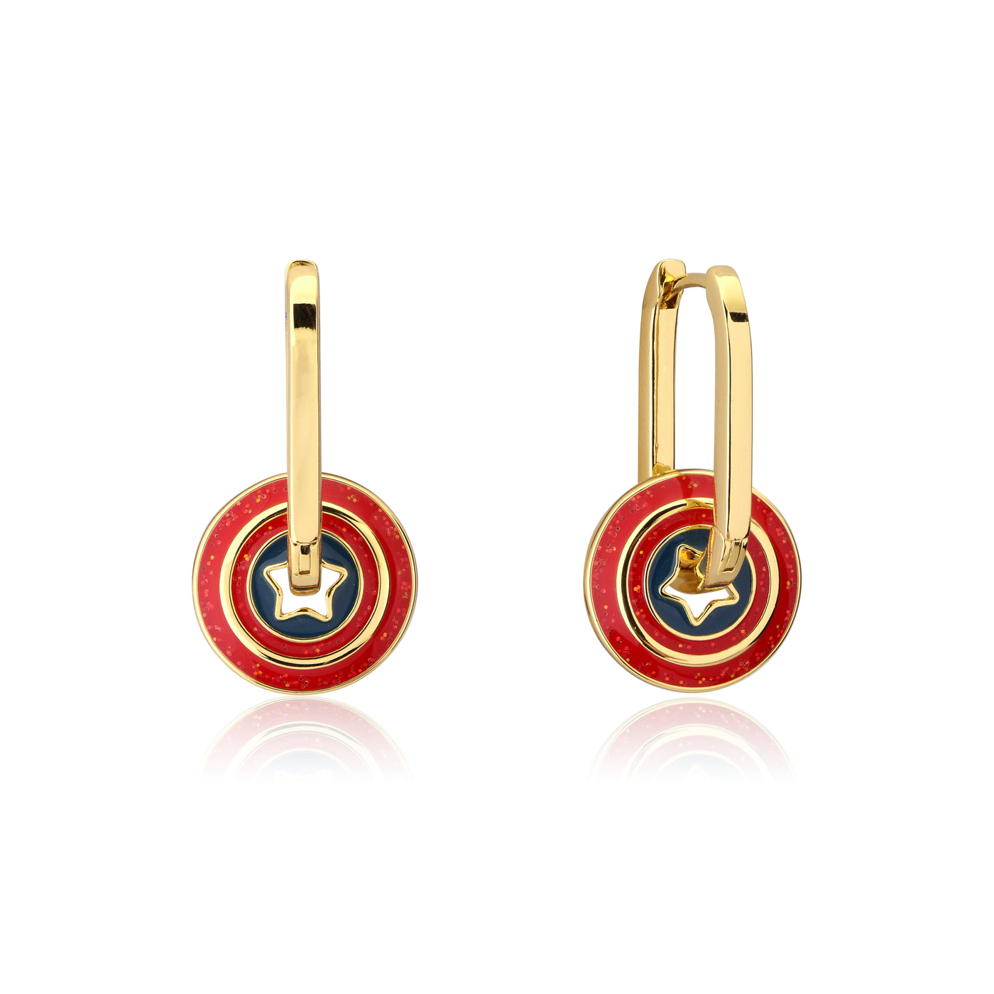 Yellow Gold Plated Captain America Earrings