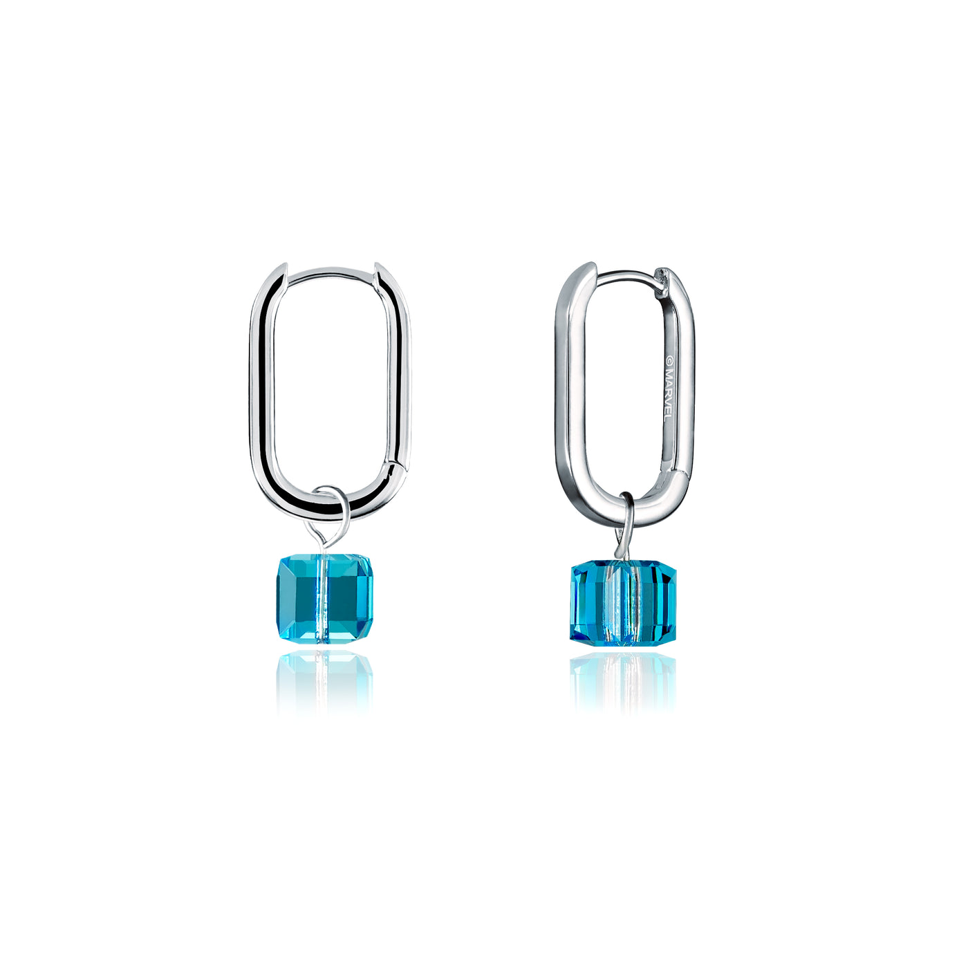 Disney White Gold Plated Tesseract Earrings
