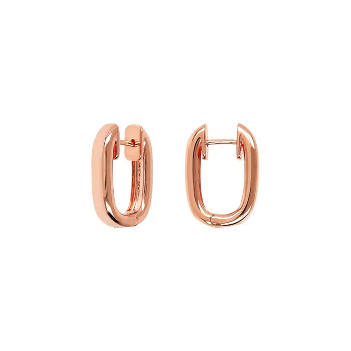 Bronzalure Rose Gold Plated Purezza Oval Huggies