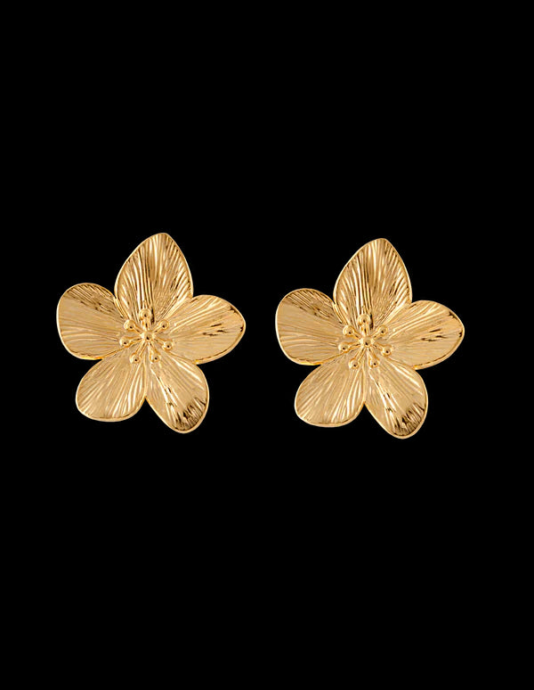 Zahar Gold Plated Daisy Stud Earrings