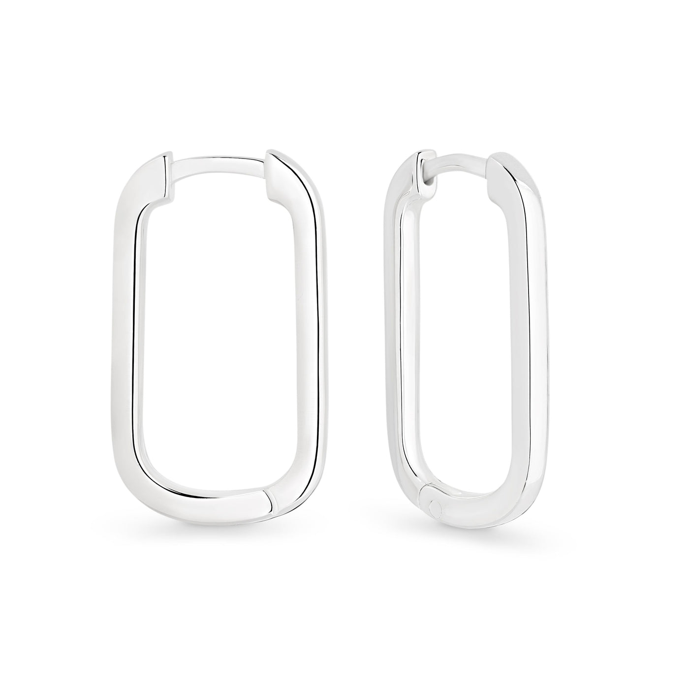 Sterling Silver Rectangular Huggie Xmas23 1305