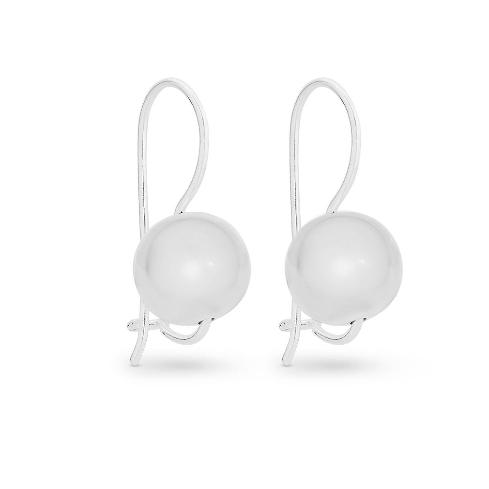 S/Silver 10Mm Euroball Earrings Xmas23 0907