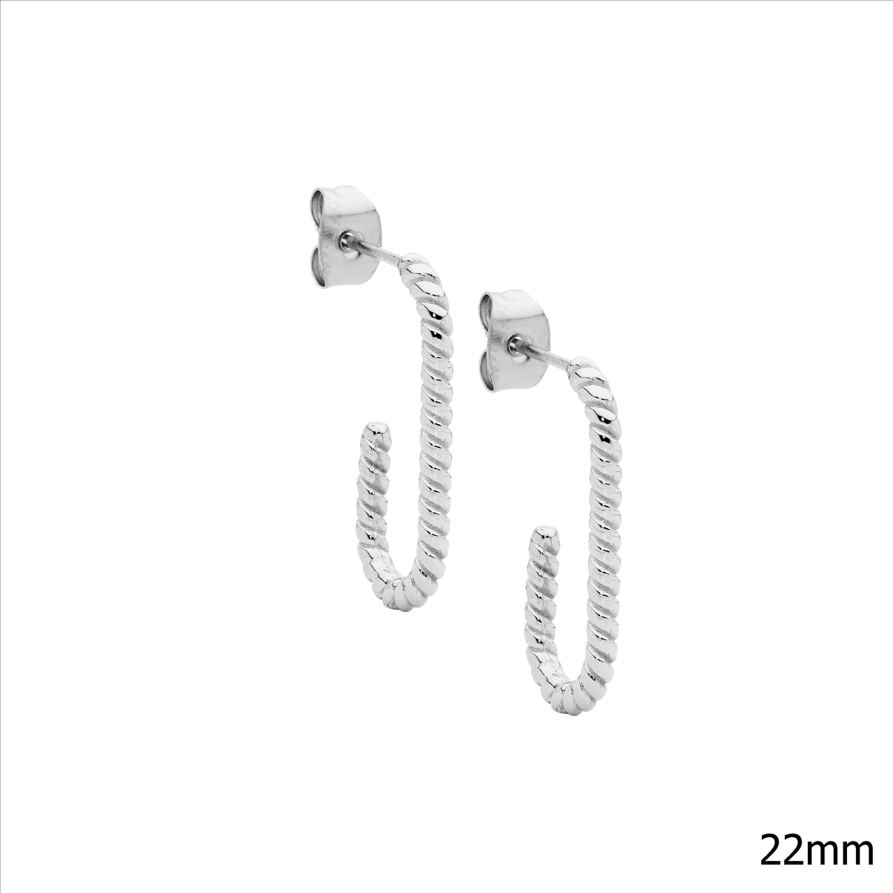 Stainless steel 22mm twist hoop earrings - RRP $69