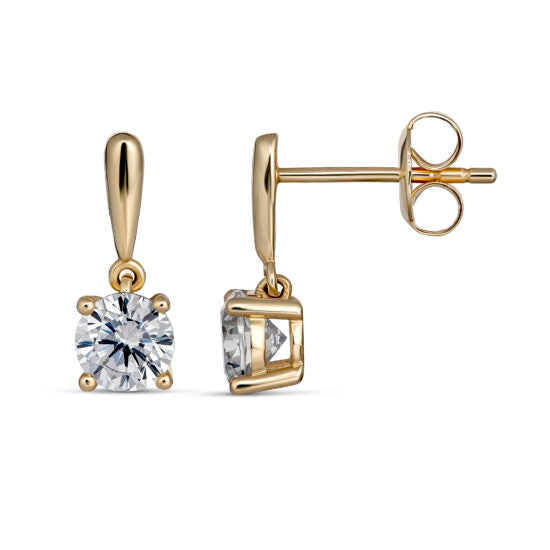 Evergem 9Ct Yg Zirconia Drops Earrings