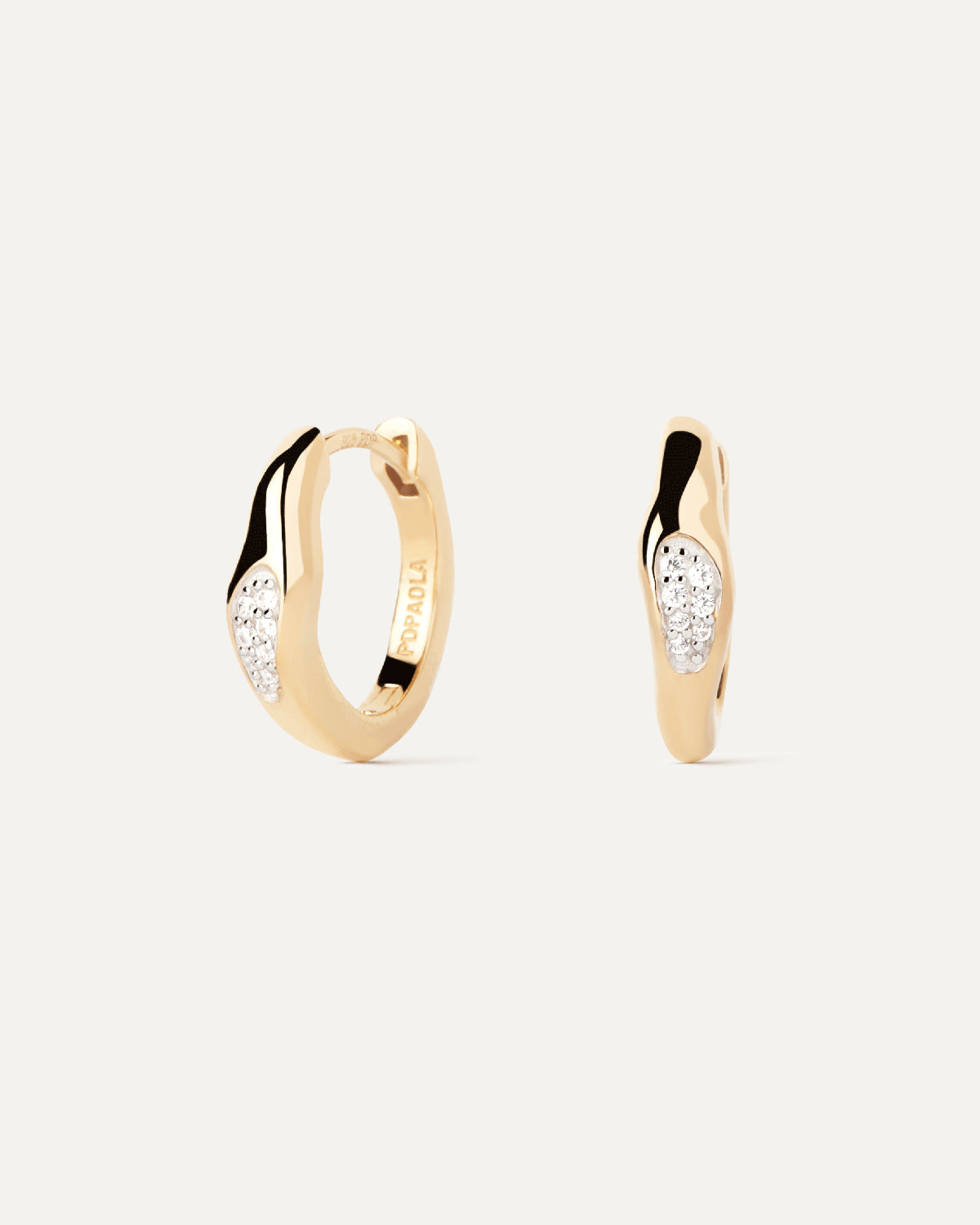 Pdpaola Onda Hoop Earring 18Ct Yg Plated