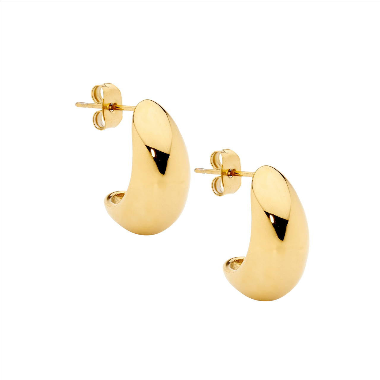 Stainless steel teardrop earrings w/ gold IP plated