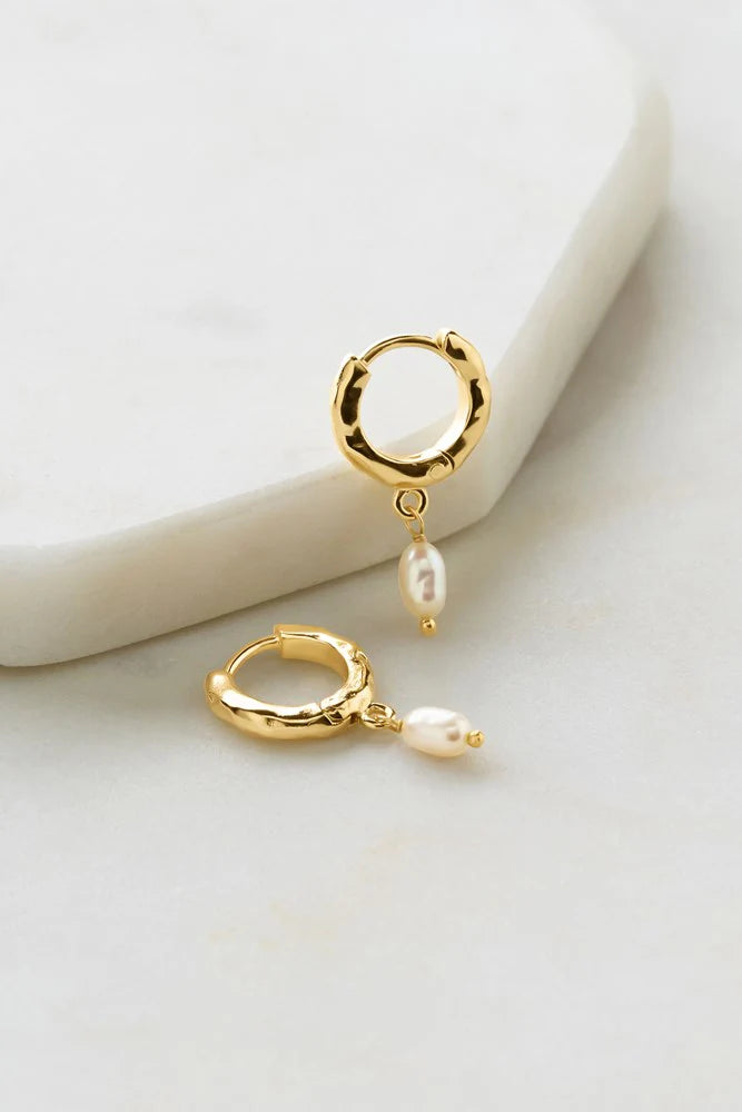 Zafino Aria Hoop Earrings With Freshwater Pearls