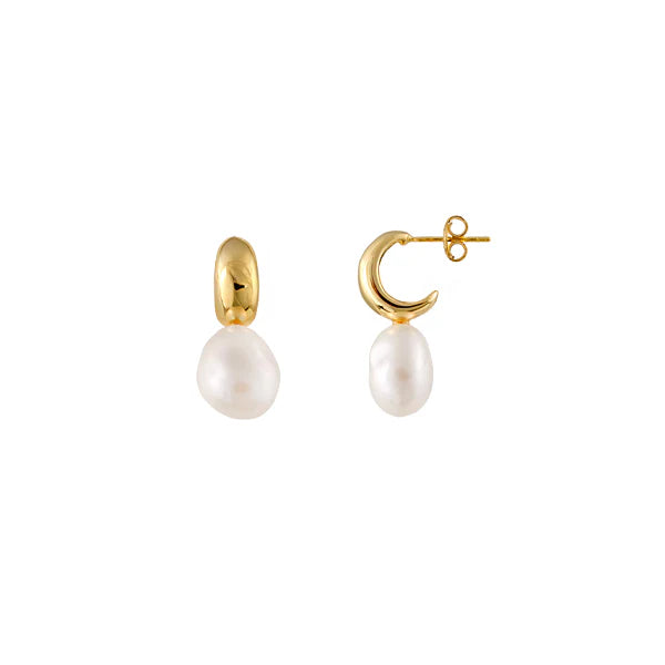 Bianc-Water S/S 18Ct Ygp Fresh Water Pearls Earrings