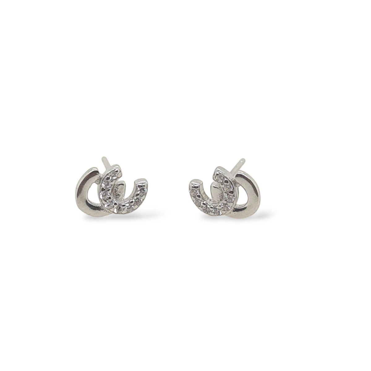 McJ Studs S/S & Cz Double Horseshoe