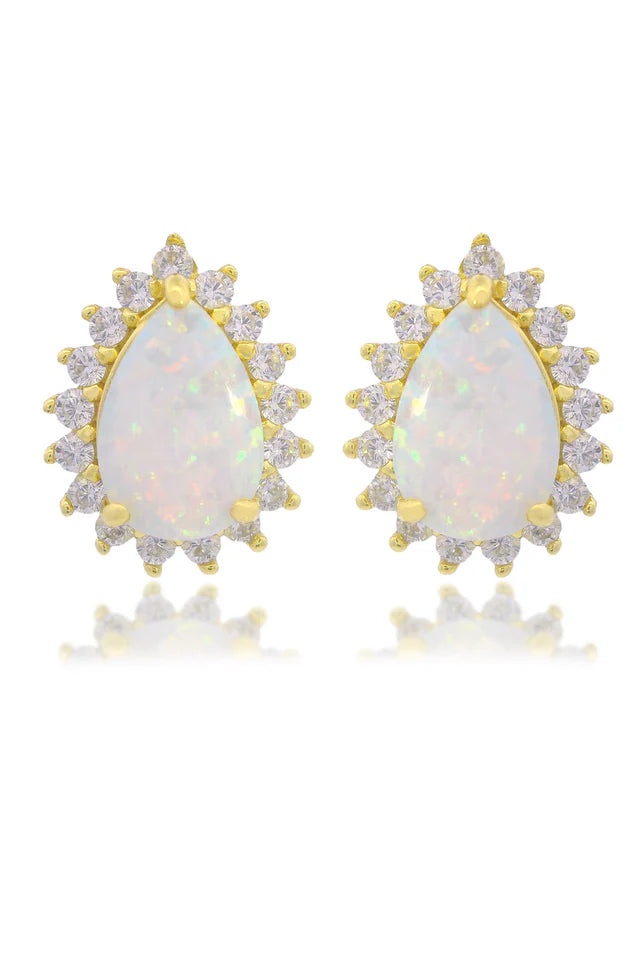 Opal Glow Rozelle White Created Opal Earrings