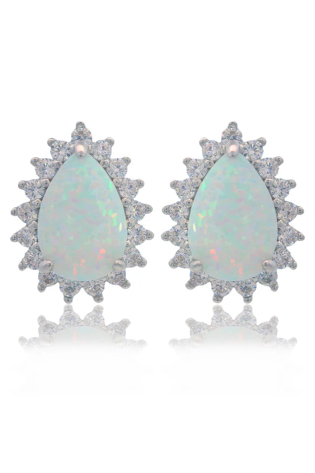 Opal Glow Rozelle White Created Opal Earrings