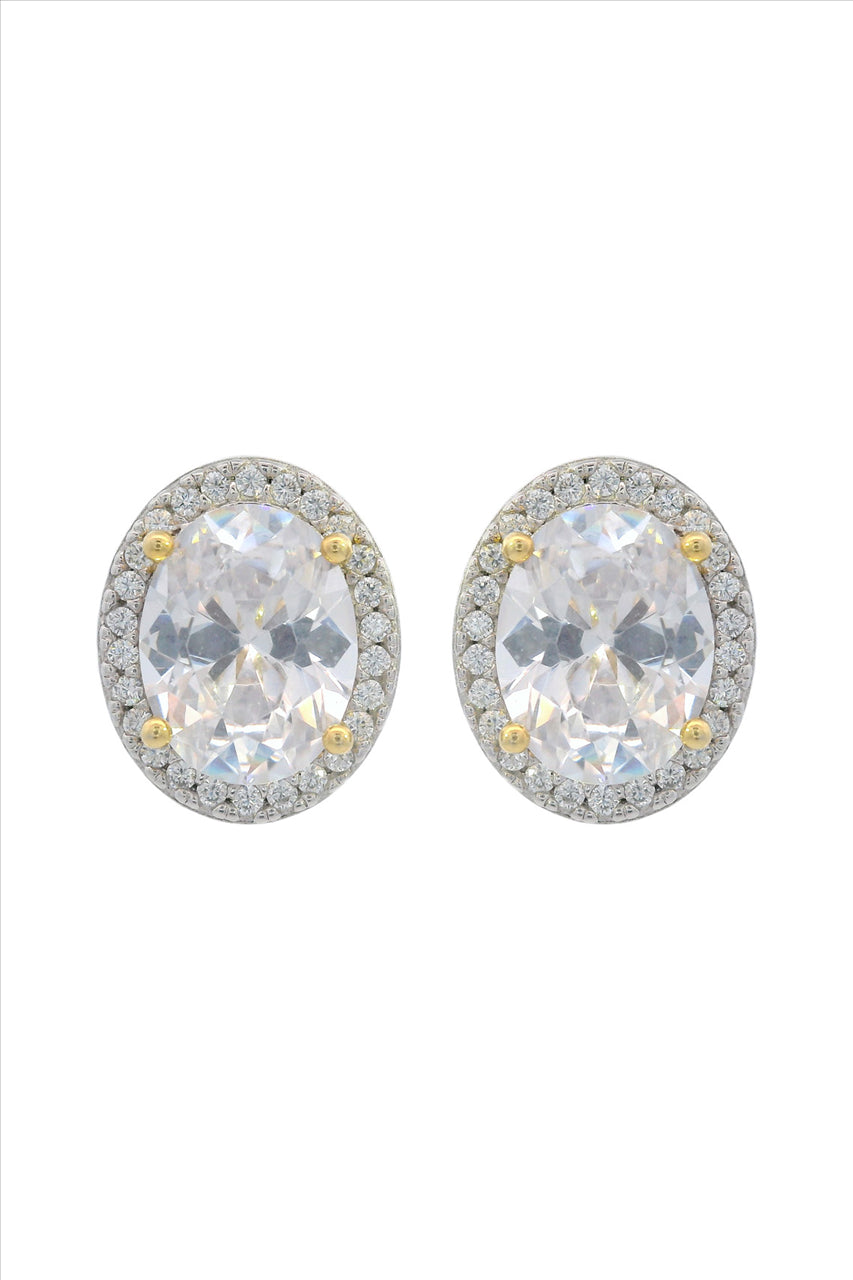 Georgini Mid.Velv.Selene Two-Tone Moomlight Oval Earrings