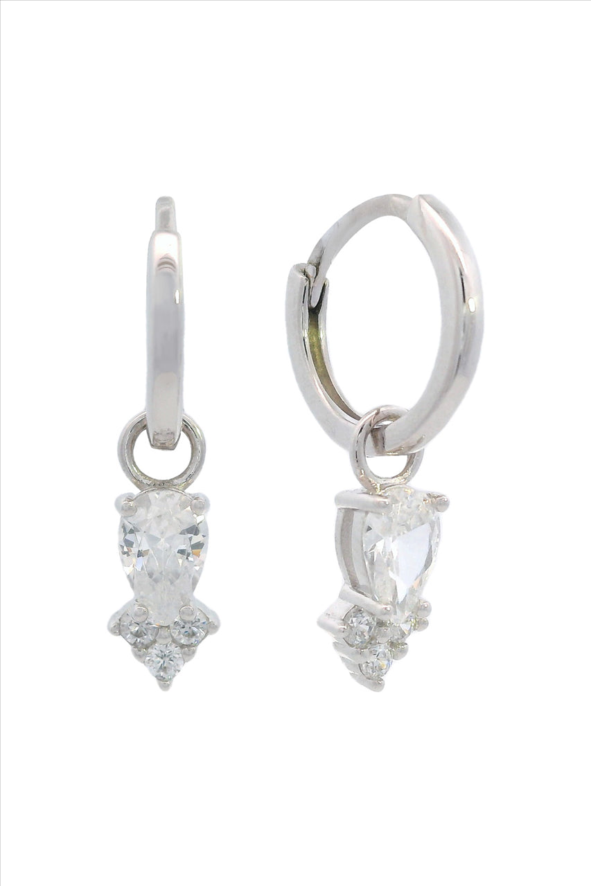 Georgini Midnight Velvet Asteria Hoop Earrings Silver
