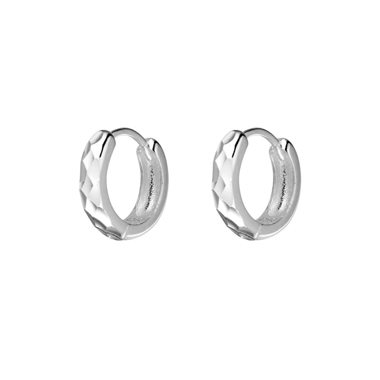 Sterling Silver Etched Hoop Earrings