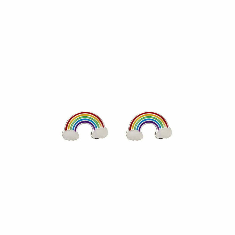 Sterling Silver Children's Rainbow Stud Earring