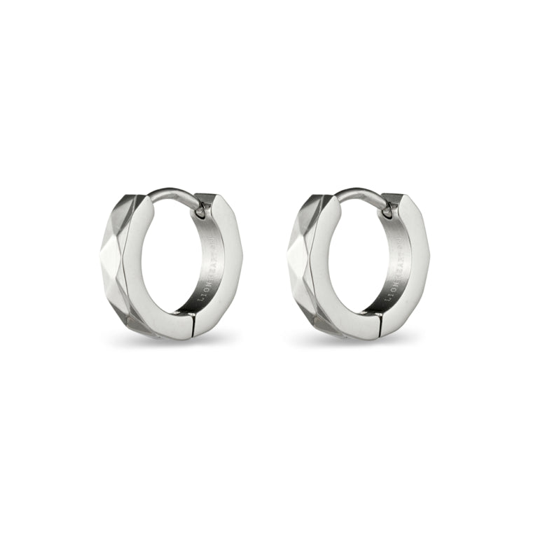 Blaze Stainless Steel Detailed Huggie