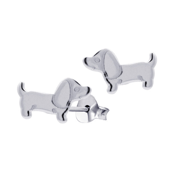Sterling Silver Sausage Dog Studs