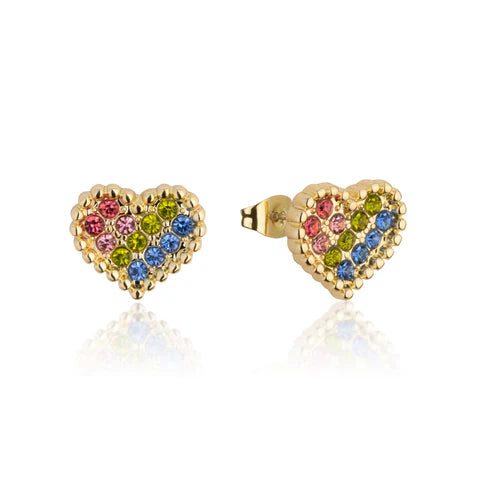 Disney Couture Yellow Gold Plated Care Bear Love Studs