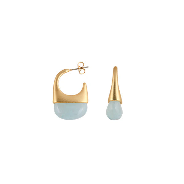 Zahar GOLD PLATED Poppy Earrings Blue