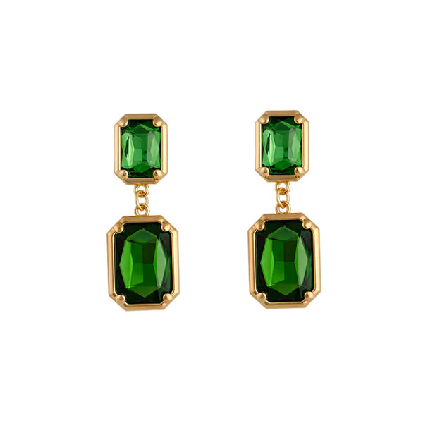Zahar GOLD PLATED Florian Earrings Green
