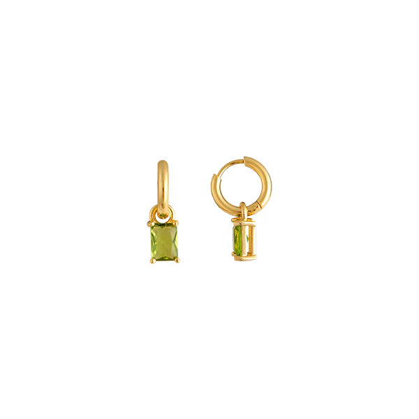 Zahar GOLD PLATED Tiana Earrings Green