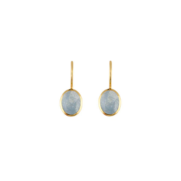 Bianc 18Ct Gold Plated Sterling Silver Glaze Aquamarine Earrings