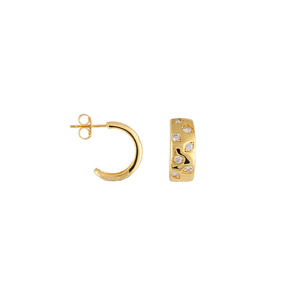 Bianc18ct Gold Plated Sterling Silver Nyx,Cubic Zirconia Earrings