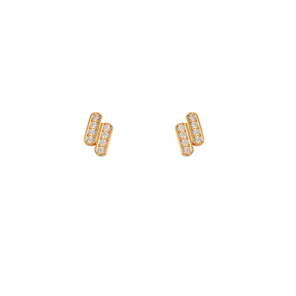 Bianc 18Ct Gold Plated Sterling Silver Lumi ,Cubic Zirconia Studs
